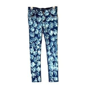 ZOLA Sz 2 Skinny Denim Jeans w/ Abstract Print